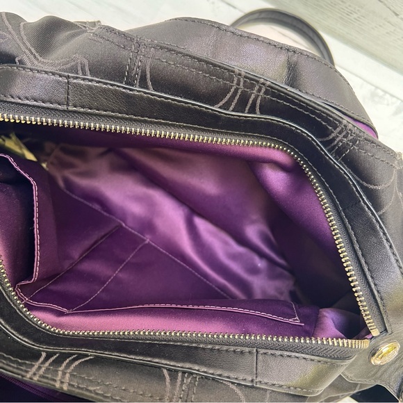 COACH Signature Maggie Mia Hobo Bag Black Sateen H1073-16153 Retired Style - Picture 12 of 14